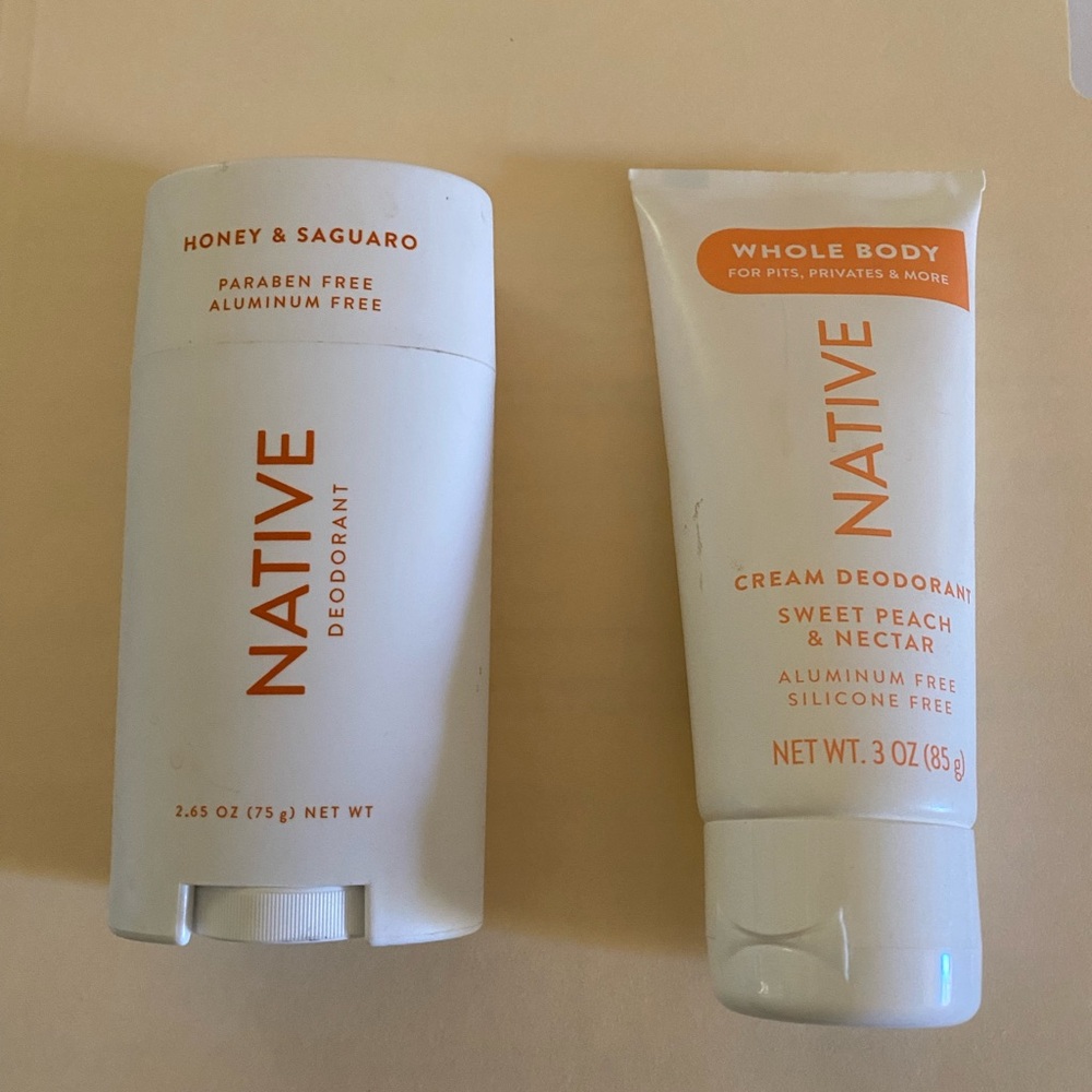 Set Of Native Cream And Stick Whole Body Deodorants NIP